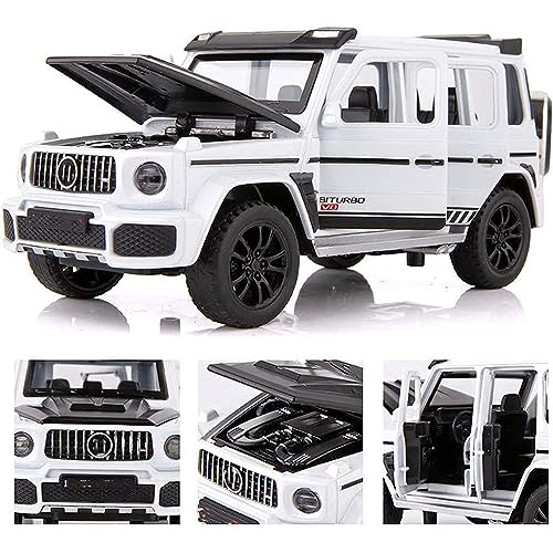 Image of DEUSON ECOM 1:32 Scale G Wagon Toy Car Die Cast Model Metal Toy Car for Kids with Light Sound Pull Back Openable Door