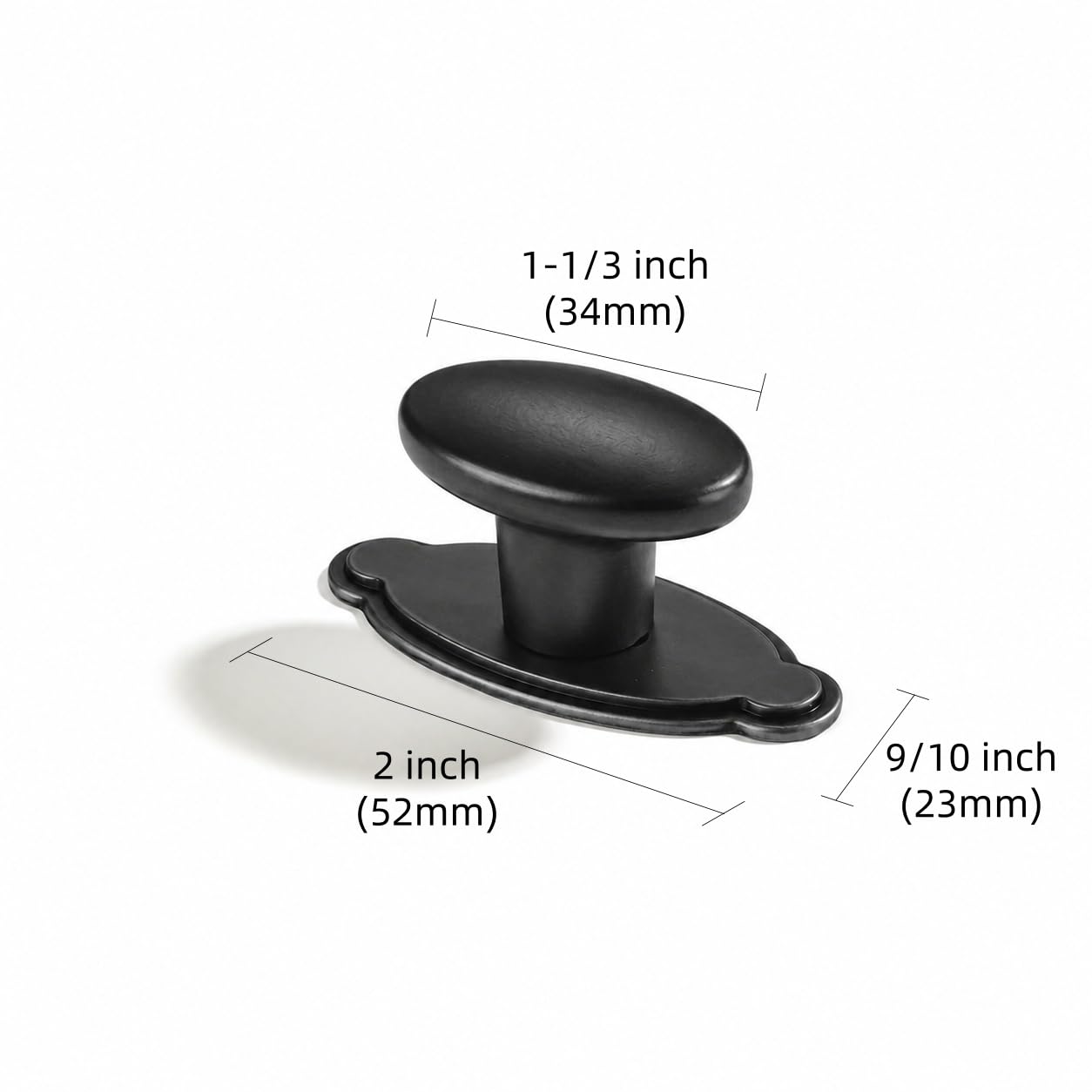 KHTUMEWARE-KH454 Round Knob, Matte Black, 51 mm, 2-Pack in Matte Black — KHTUMEWARE