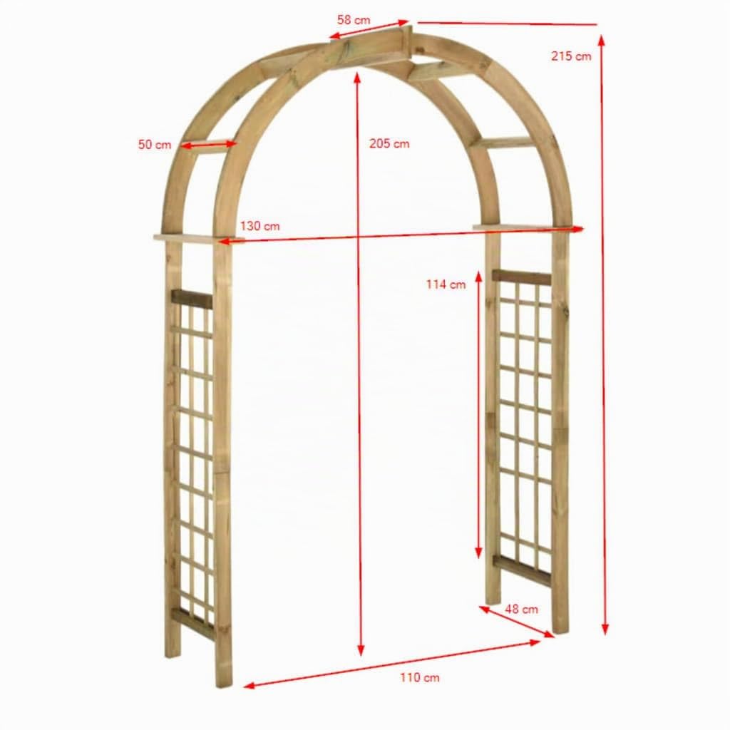 vidaXL Arche avec Treillis Bois de pin Vert imprégné