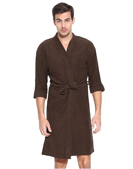 FeelBlue Mens TerryCotton,Free Size Bathrobe