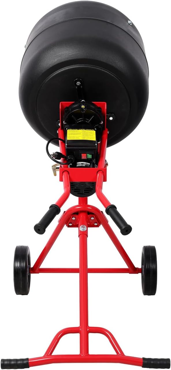 4 CU.FT/110L Portable Electric Concrete Mixer, Heavy Duty Power Cement Mixing Machine for Mortar, Poly Drum 110V/60Hz ETL Certificated