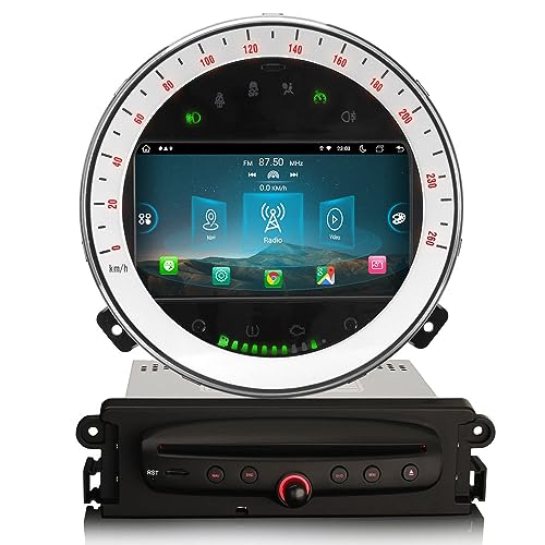 Erisin 8 Núcleos Android 13 GPS Navegación Estéreo de Automóvil para BMW Mini Cooper (2006 2013) 7 Pulgadas Pantalla táctil IPS Soporte DVD CarPlay Bluetooth WiFi Dab+ RDS OBD2 TPMS 4GB RAM+64GB ROM