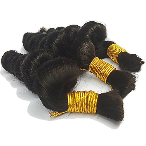 Hannah Queen product Wholesale Human Hair Bulk In Factory Price 3 Bundle 150g Brazilian Loose Wave Bulk Hair For Braiding Human Hair No Weft (16 16 16 inch, 50g/piece)