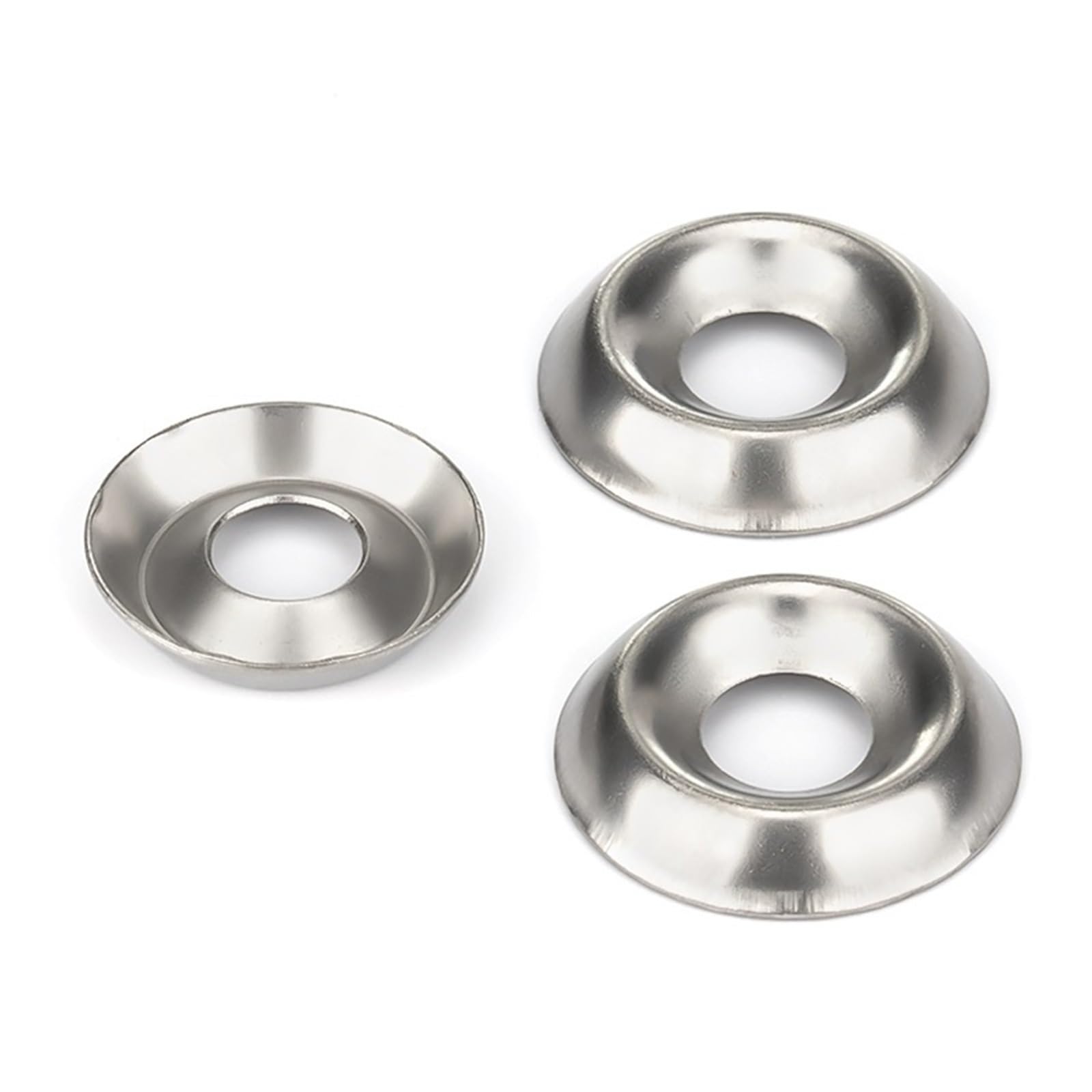 Lavacristalli di coni, Rondella conica in acciaio inossidabile 304 M3 M4 M5 M6 Rondella concava-convessa svasata Rondella decorativa cava a occhio di pesce(50PCS-M5X15X3MM)