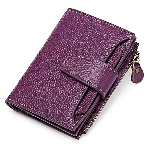 Image of FALAN MULE Small Wallet for Women Leather Bifold Compact RFID Blocking Small Womens Wallet Purse