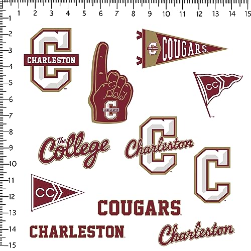 Image of College of Charleston 11ct Vinyl Large Deluxe Stickers Variety Pack - Laptop, Water Bottle, Scrapbooking, Tablet, Skateboard, Indoor /Outdoor - Set of 11