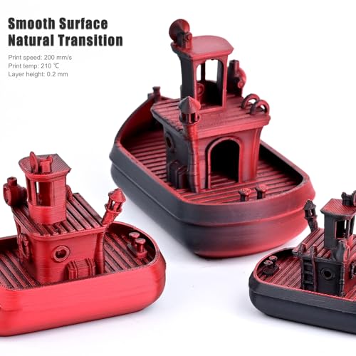 Image of OVV3D Matte PLA Filament 1.75mm, Red Black Dual Color PLA 3D Printer Filament,High Speed 3D Printing, + /-0.02mm 1kg