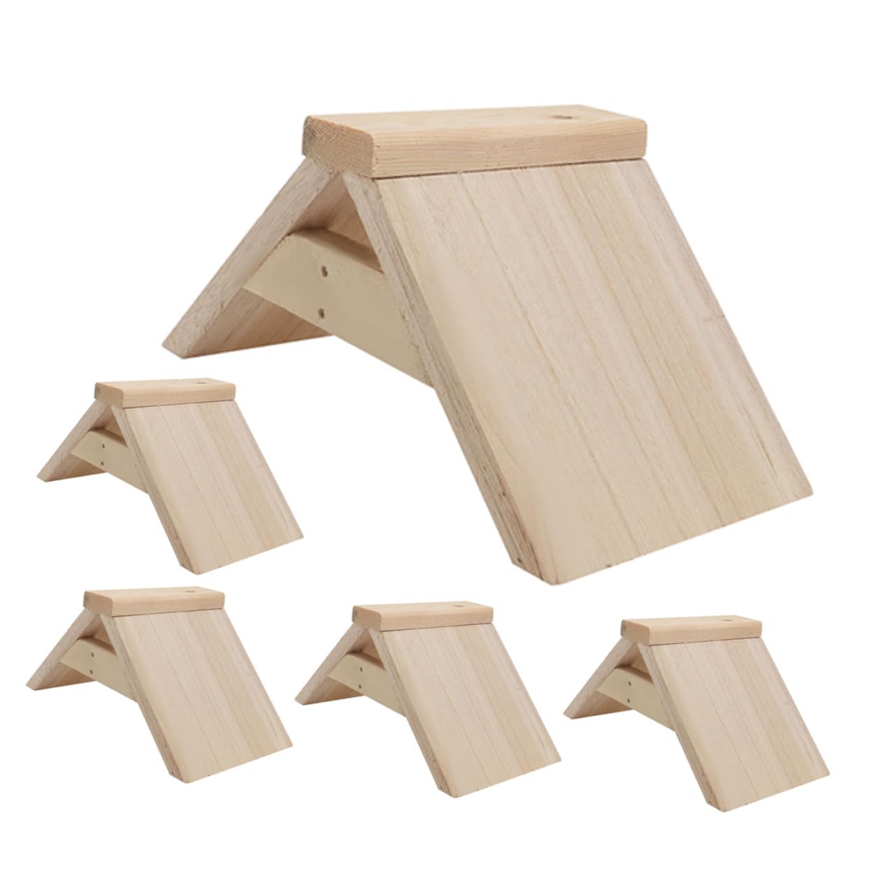 Gatuida Soporte De Madera Natural para Palomas y Loros, Percha Multifuncional De 5 Piezas, Tamaño Mediano, para Descanso y Juegos De Aves Pequeñas, Suministros para Mascotas y Parque De Aves