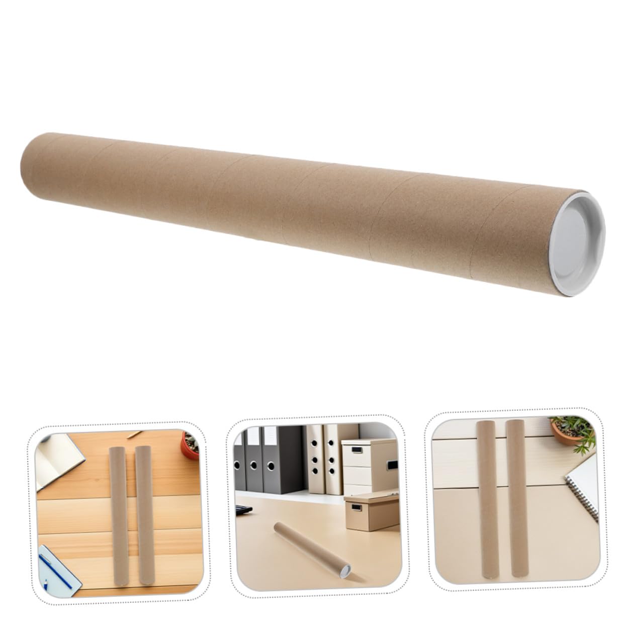 SHINEOFI 10 Szt. Sztuk Kartonowych Tub Do Wysyłki z Plastikowymi Nakrętkami Wytrzymałe Rurki z Papieru Kraft Do Przechowywania Plakatów Rysunków Dokumentów Wielofunkcyjne Wysyłkowe