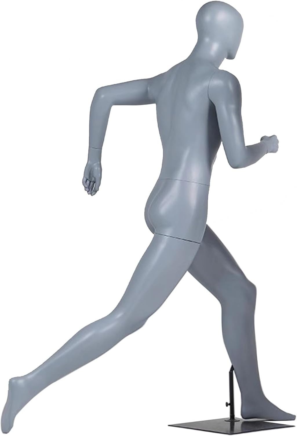 Sports Display Mannequin Torso, Running Male Female Dress Form, Light Weight Standing Manikin Full Body, Retail Clothing Shops Dummy Model,Light Gray-Male