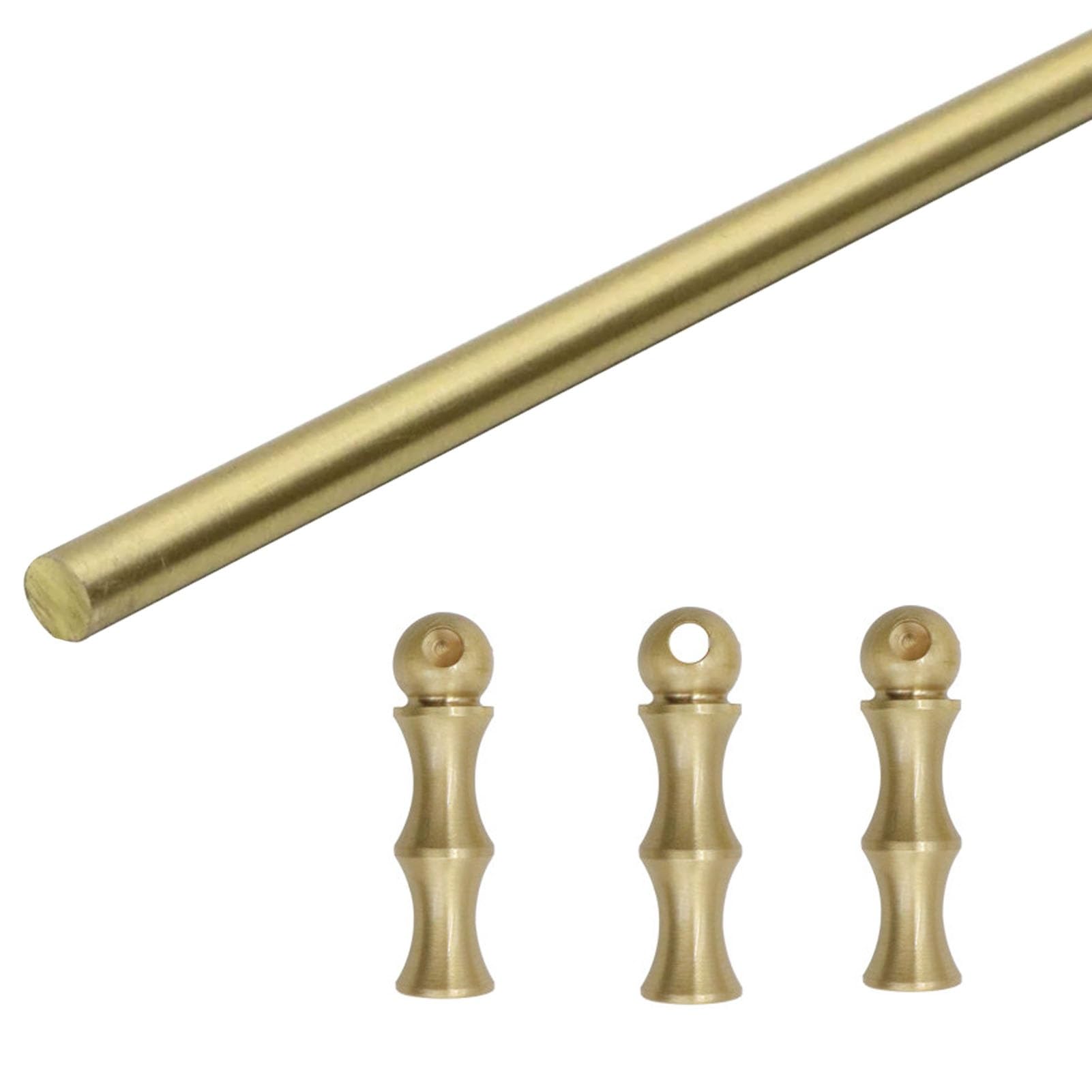 Solid Brass Shelf Rail Bar & Small Vertical Upright Set, Universal Wall Shelves Railing for Bathroom Closet RV, Prevent Falling Gallery Guardrail(Style B,13in/33cm)