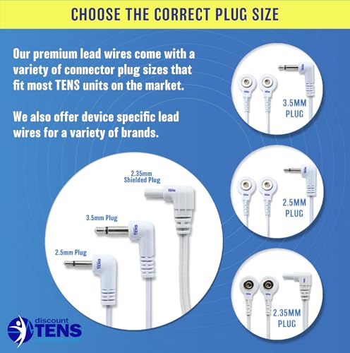 Image of Discount TENS - Replacement Lead Wires, 2 Snap Connectors - Pack of 2 | Molded strain-relief sleeves, durable flexible insulated cable resists kinking and breakage, connects 2 electrodes per wire