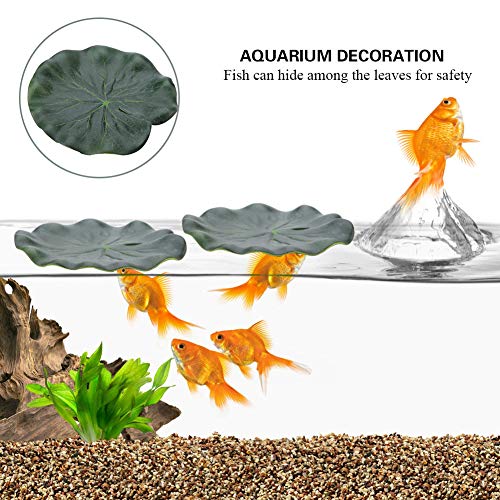 Garosa 10Pcs Artificial Floating Lotus Leaves Green Lifelike Fake Plants for Aquarium Decoration Pond Foliage Water Garden Decor - Image 3