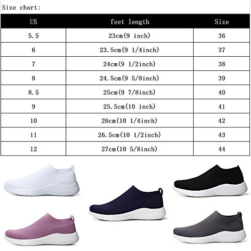 Duoyangjiasha Women's Athletic Walking Shoes Fabric Breathable Slip On Sports Tennis Running Mesh Breathable Lightweight Sneakers Gym Shoes Blue #TOP5