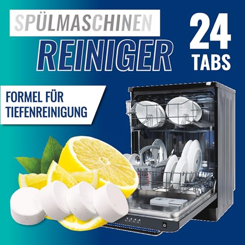 Aktiv 24x Spülmaschinenreiniger Tabs extra stark gegen Geruch & Kalk | Geschirrspüler Reiniger mit Formel für Tiefenreinigung | Hygiene Reinigung 1 Jahres Vorrat 6