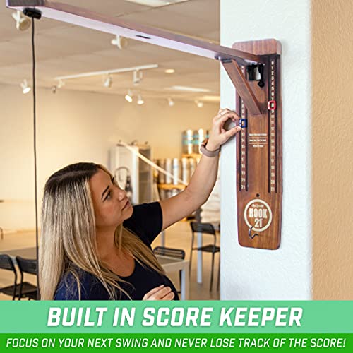 Image of GoSports Hook 21 Wall Mount Ring Swing Game - Play Indoors or Outdoors with Foldable Arm