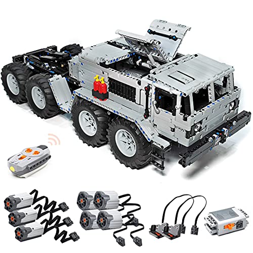 Onenineten Technik 8x8 Militär-LKW mit Anhänger Bausteine, 2.4Ghz RC Ferngesteuertes LKW Modell Bausatz mit 9 Motoren… – Bild 3