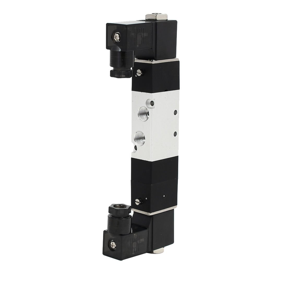 Aexit DC 24V Valves 3 Position 5 Way Neutral Pneumatic Air Control Solenoid Solenoid Valves Valve 4V130E-06