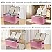 Tcbelosion Foldable Fabric Storage Box, 16.5 x 11.8 x 9.8 inches (L x W x H), with Double-Lid & Dividers, Large Organizer for Home, Closet, Office(Pink)