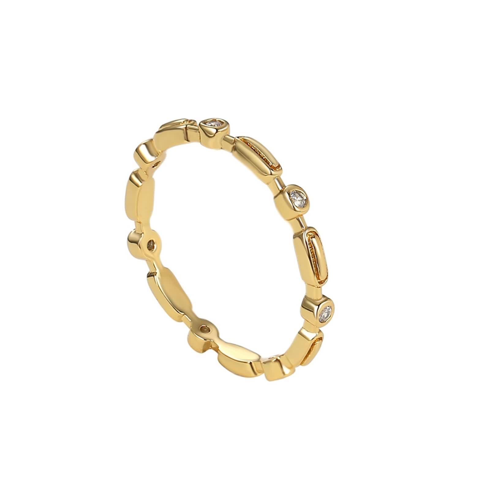 Anello Moissanite Donna, Anelli Nuziale Geometrico Oro Giallo 9K/14K/18K Regalo Di Compleanno