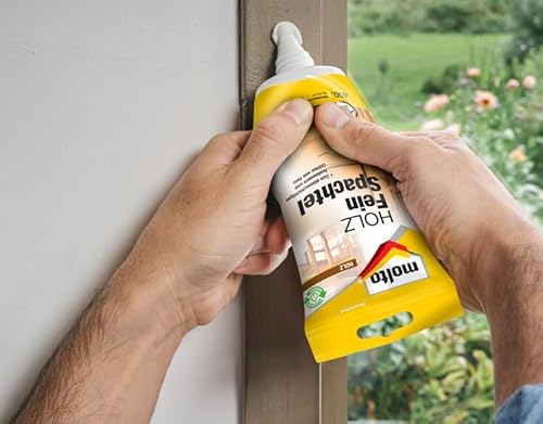 Molto Holz Fein Spachtel, Zum dünnschichtigen Ausbessern und Glätten von Holz, Weiß, 400 g
