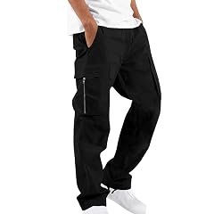 Cargo Pants for Men Straight Leg Workout Pant Drawstring High Waisted Trousers Athletic Pants with Multiple Pockets