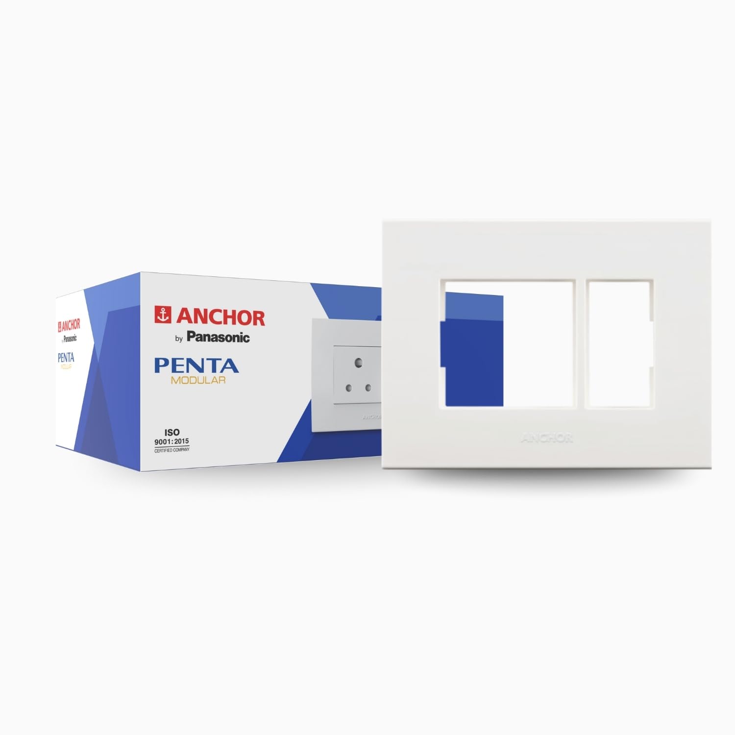 Anchor by Panasonic Penta Modular 12 Module Horizontal Plate, Elegant White Color Cover Plate (65912-5)