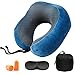 Newaner Cuscino da Viaggio Memory Foam, Cuscino Cervicale da Viaggio Tightness Regolabile, Cuscino Collo da Viaggio Supporto,Perfetto per Auto Aereo Ufficio e Domestico(Blu)