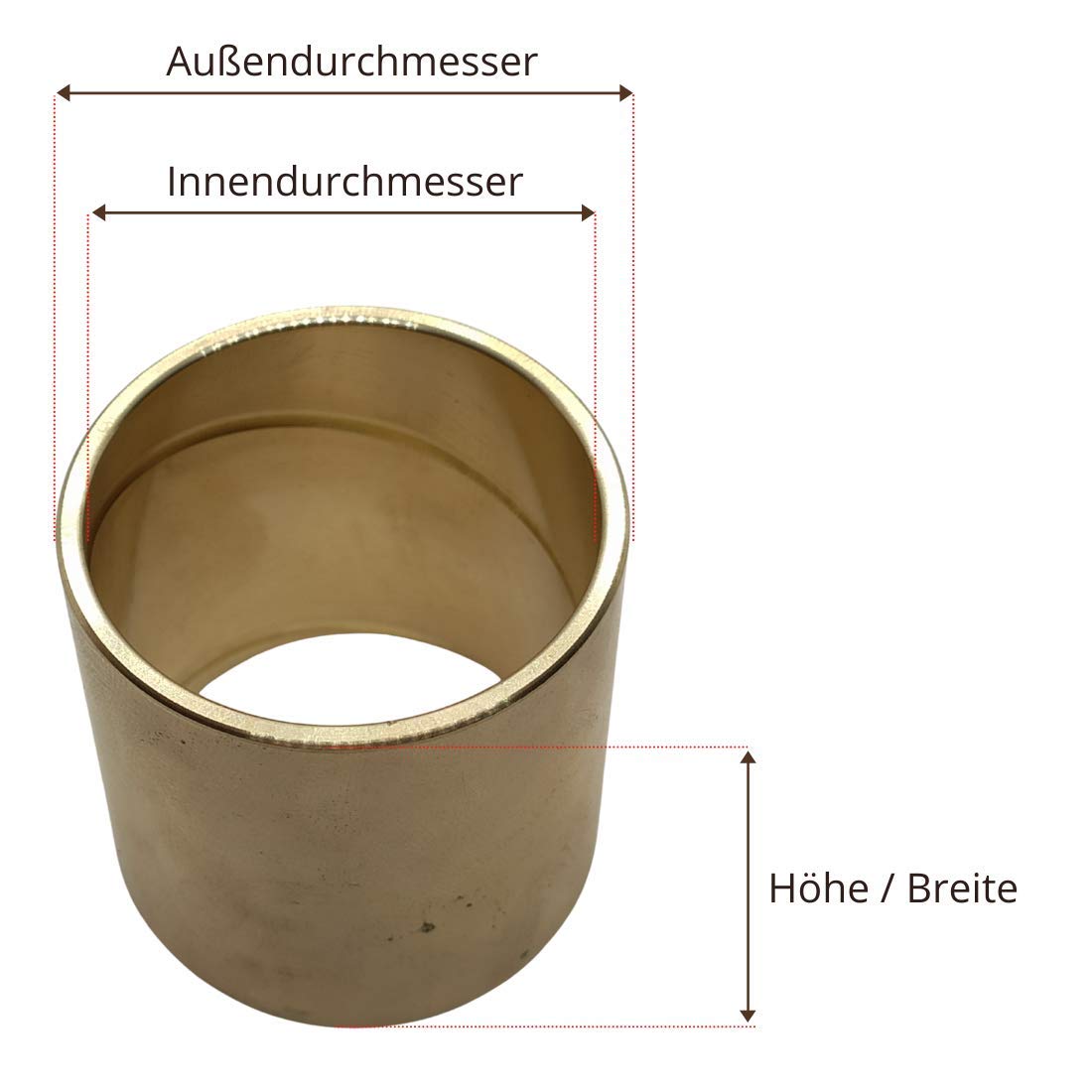 Gleitlagerbuchse 30mm x 35mm x 30mm | Gleitlager aus Bronze mit Schmiernut | Bronze-Gleitlager 30x35x30 | ZINNBRONZE | 1 Stück