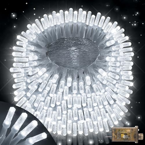 XURISEN Upgraded 403FT 1000 LED Christmas Lights Outdoor, Super Long String Lights 8 Modes & Memory Timer Plug in Fairy Lights for Home Xmas Tree Party Wedding Decor -Cool White