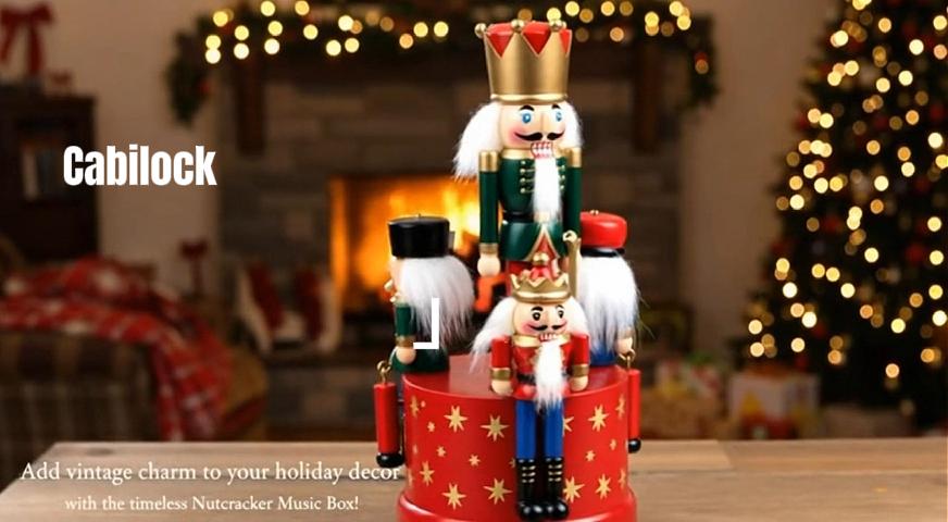 Amazon.com: Cabilock Vintage Nutcracker Music Box, Handmade Wooden