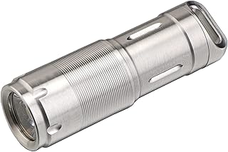 MecArmy X2S Stainless Steel LED Flashlight, Mini EDC Rechargeable Keychain Flashlight with Micro USB Charging, 10180 Battery 130 Lumens Outdoor Waterproof EDC Keychain Light (Polished)