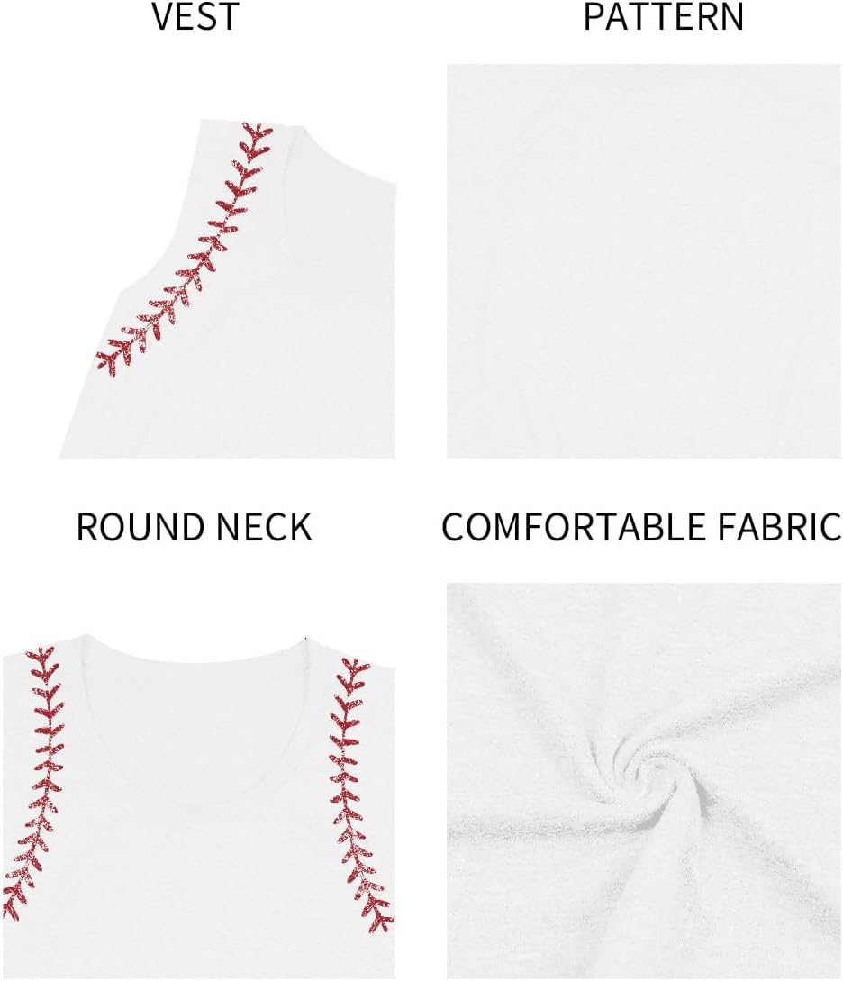 Baseball Tank Tops for Women Baseball Mom Graphic Shirts Softball Mom Casual Sleeveless Vest Top - Image 4