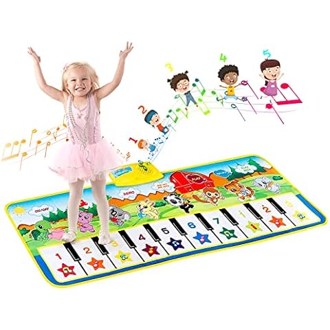 EXTSUD Piano Music Dance Mat, Multi-Function Piano Mat for Toddlers, Musical Toys Play Mats Music Singing Gym Carpet Mat Educational Music Toys Touch Play Piano Keyboard Gift Cover