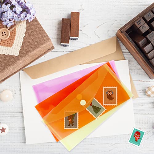 Vmiapxo 40 Pack Stamp And Die Storage Pockets,9.4" X 4.7", Colored Plastic Waterproof Reusable Folders Money Envelopes Sticker Organizer Receipt Photo Holder #TOP3