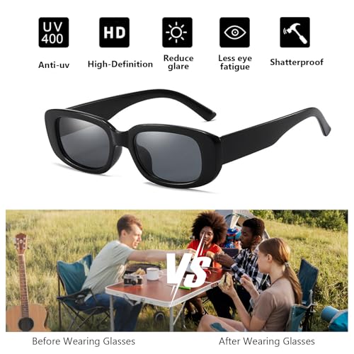 50/100 Pack Black White Rectangle Sunglasses Bulk for Adult Retro Cheap 90s Y2K Small Party Glasses3