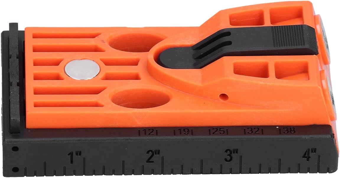 Pocket Hole Jig, Lightweight 12-38mm Built in Magnet Metric Imperial Scales 15° Oblique Locator Kit for Angle Drilling for Wood Splicing
