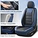 Coverado Car Seat Covers Full Set, Seat Covers for Cars, Waterproof, Leather Car Seat Cushion, Universal Car Interior Covers Seat Protectors for Most Cars Blue
