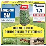 PIC Bande Glue Arbre Fruitier- 5 mètres Glue Arboricole, Anneau de Colle Efficace Contre Les chenilles, Fourmis et Autres Insectes nuisibles, Convient pour Environ 11 Arbres (circonférence 45 cm)