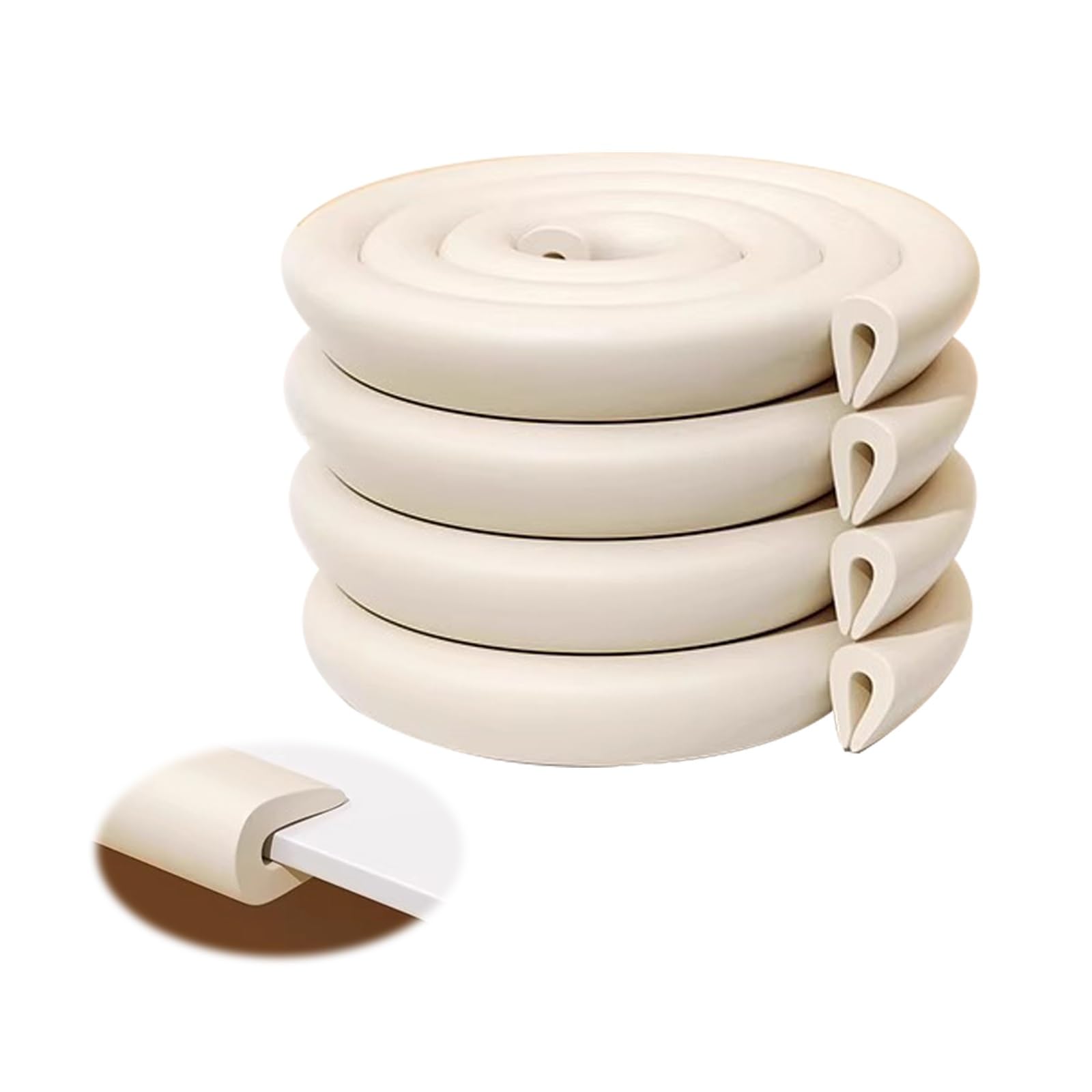 Protector De Bordes De Esquina: Juego De Protección Infantil, Protectores De Bordes Afilados Y Protectores De Seguridad For Muebles, Mesas, Chimeneas Y Encimeras, De Alta Densidad(Beige,12M)