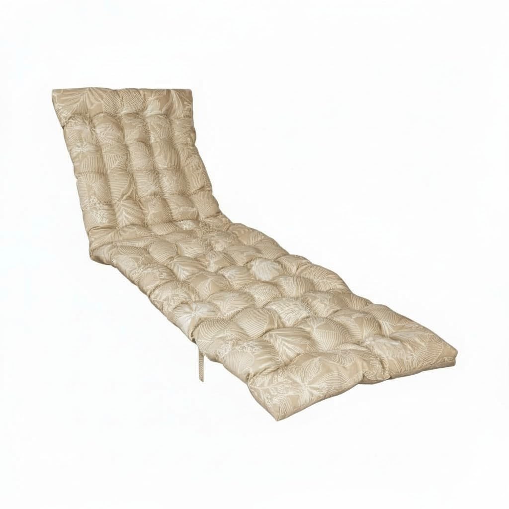Bain de soleil confortable avec coussin matelassé beige 190x60cm anti humidité