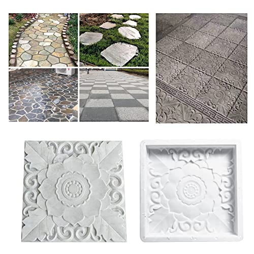 Molde de Concreto,DIY Stepping Stone tijolo molde, Square Retro Flower Walk Path Maker - Pavimentado
