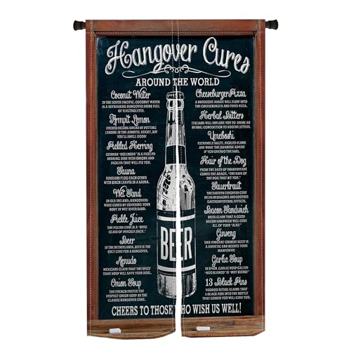 Qinunipoto 暖簾 ビール beer 英語柄 ルート66 シンプル風 幅72cm丈120cm インテリア 出入り口 目隠し おしゃれ すだれ 遮光 部屋 間仕切りカーテン 門カーテン ポリエステル製 オーダー可 簡単取付 四季兼用