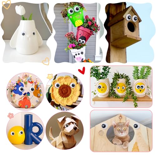 Image of TOAOB 150pcs 20mm Plastic Wiggle Googly Eyes Self Adhesive Black Round Sticker Eyes DIY Arts Crafts Scrapbooking Accessories