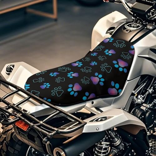 Doojoayie Dog Paw Print ATV Seat Cover-Waterproof 4 Wheeler Seat Cover ATV Accessories Fashion & Comfortable Four Wheeler Backset Protector Compatible with Most Car