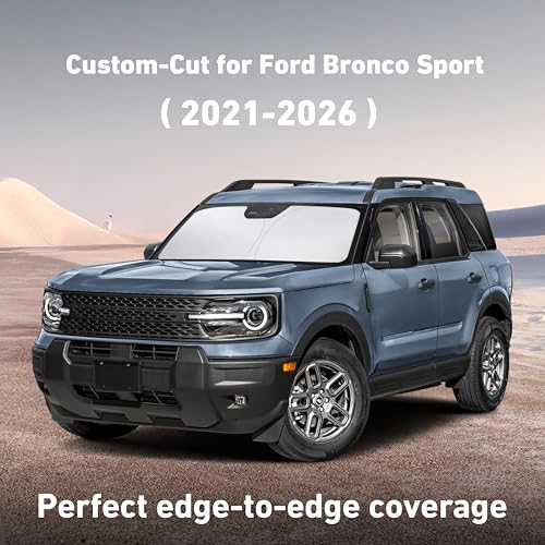Image of EcoNour Windshield Sunshade Compatible for Ford Bronco Sport 2021-2024 2025 2026, Sun Visor for Front Windshield & Window Sun Shade Cover, UV Heat Blocker & Protector, Car Accessories