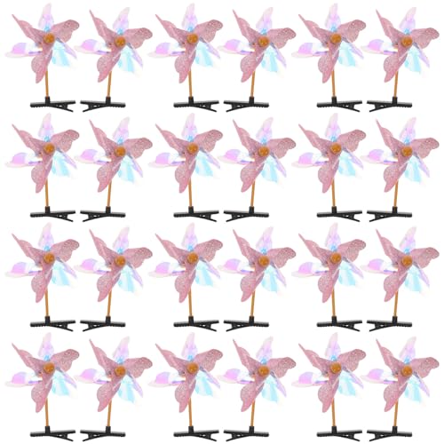 Pinzas de Cabello Forma de Molino de Viento Rosa para Niñas Accesorios Ligeros