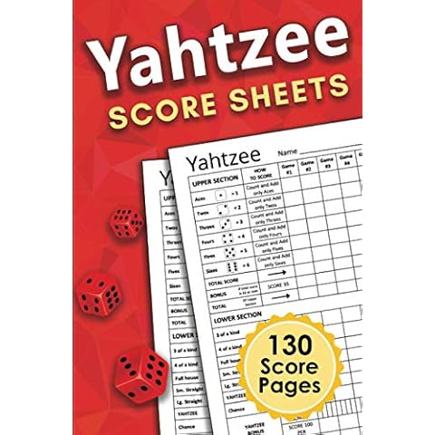 Yahtzee Score Sheets: 6 x 9 Yahtzee Score Pads - 130 Sheets for Scorekeeping - Yahtzee Score Book Cover