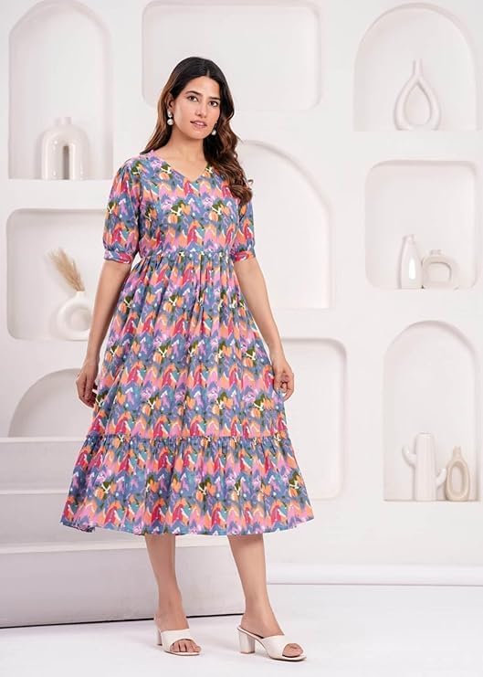 Image of Women Feeding Kurti for Women Cotton Maternity Kurta with Nursing Zip for Pre & Post Pregnancy