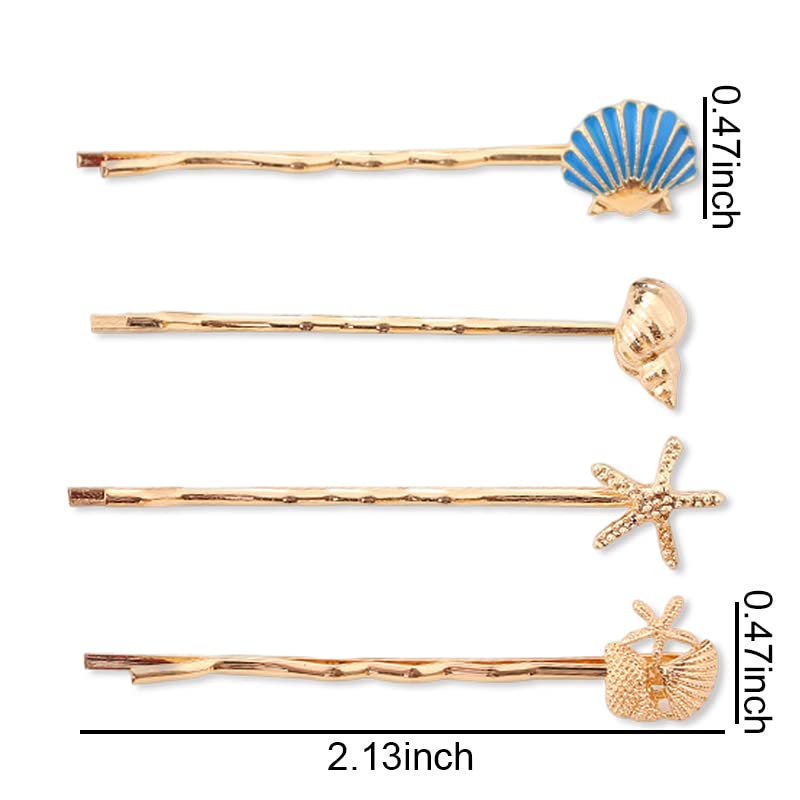 Miniatura 2 de Juego de pinzas para el cabello de concha de mar brillantes para mujeres y niñas, accesorios para el cabello de playa de verano para pasadores de